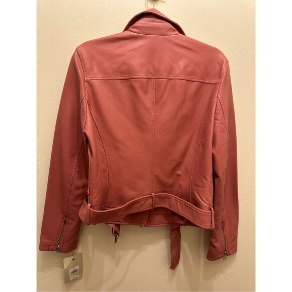 Levi’s Pink Faux Leather Biker Jacket Size Medium New - Picture 10 of 11